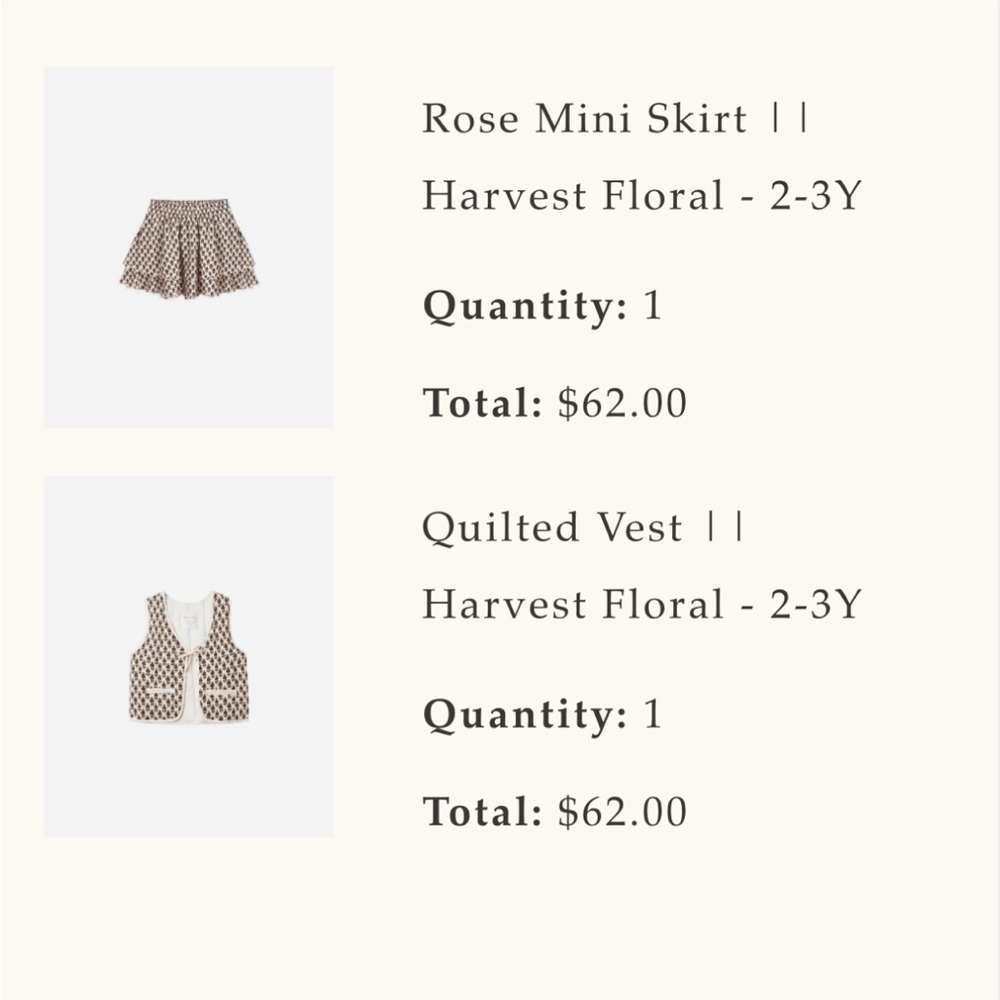 Rylee + Cru Harvest Floral Kids Matching Set - Brown